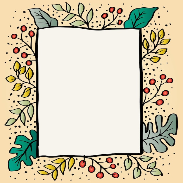 Doodle hand tekenen bloemen frame decoratie.