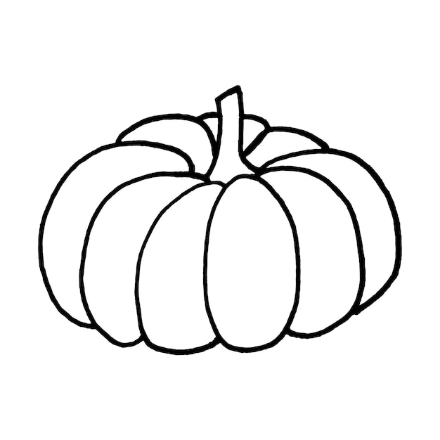 Doodle hand tekenen pompoen voor het decoreren van herfst Halloween