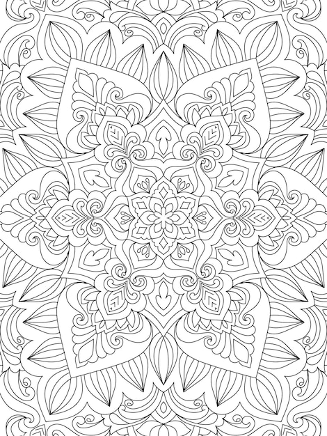 Doodle handgetekende mandala kleurplaat paginaoverzicht