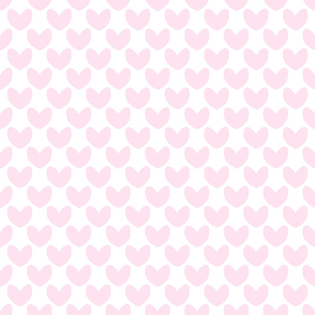 ベクトル 心の抽象的なパステル シームレス パターンを落書き。ピンクのロマンチックな背景。