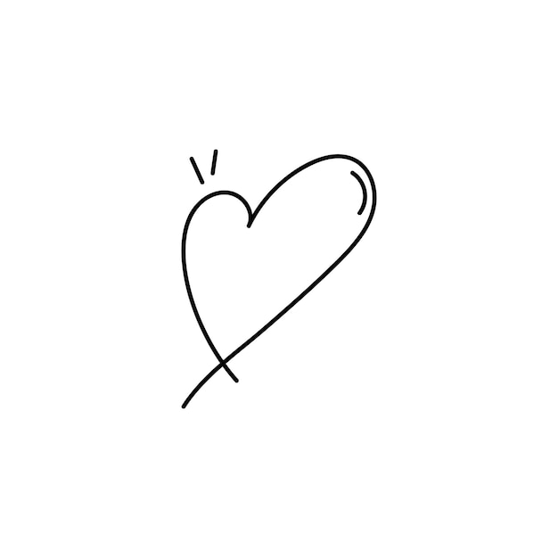 Vector doodle heart hand drawn icon