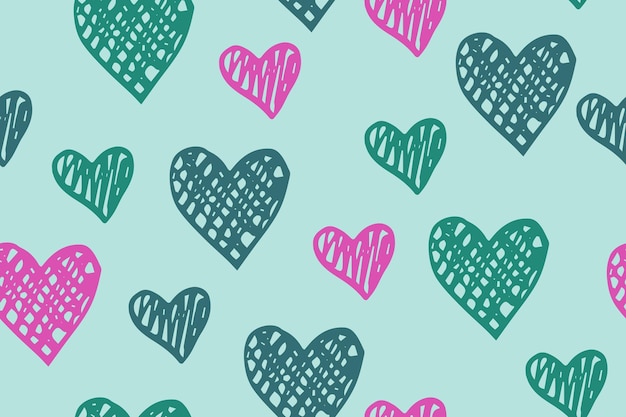 Doodle cuore forme vettore doodle pattern scribble cuori ornam