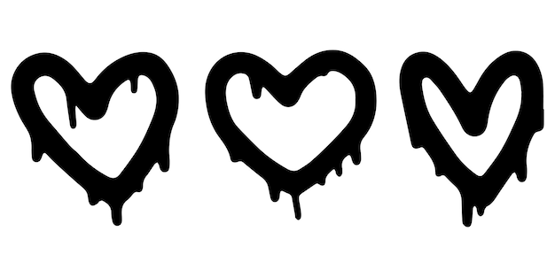 Vector doodle hearts hand drawn love hearts vector illustration