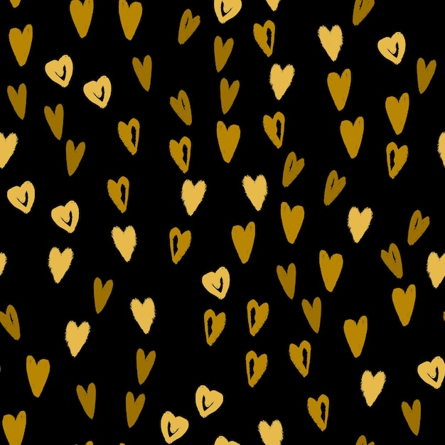 Doodle hearts hand drawn seamless pattern. Modern background texture for wrapping paper, textile design and wallpaper. Vector illustration