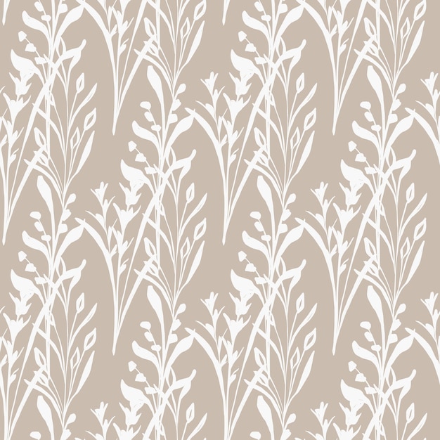 落書きハーブと植物のシームレスなパターン。有機繊維と包装紙の背景。自然の要素とのシームレスなテクスチャ。ベクトルイラスト