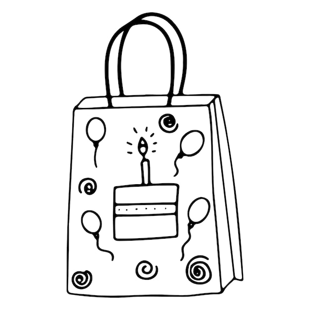 Doodle icon of a box gift package holiday packaging