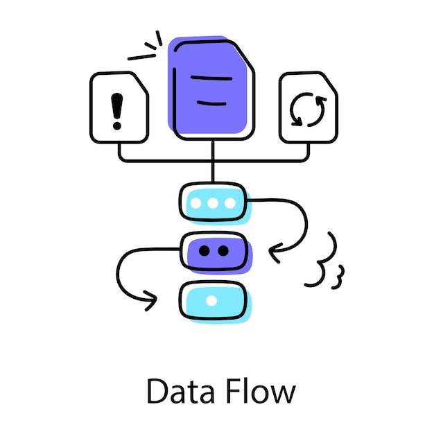 Vector doodle icon depicting work processes