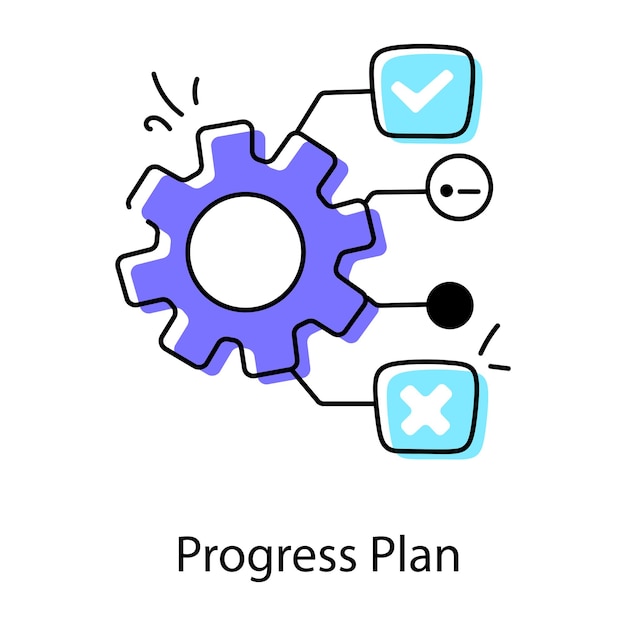 Doodle Icon Depicting Work Processes