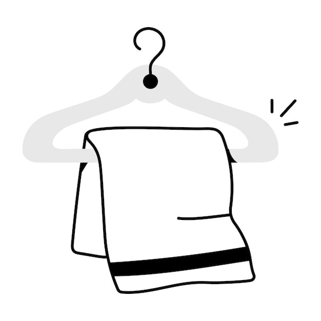 A doodle icon of hanging towel