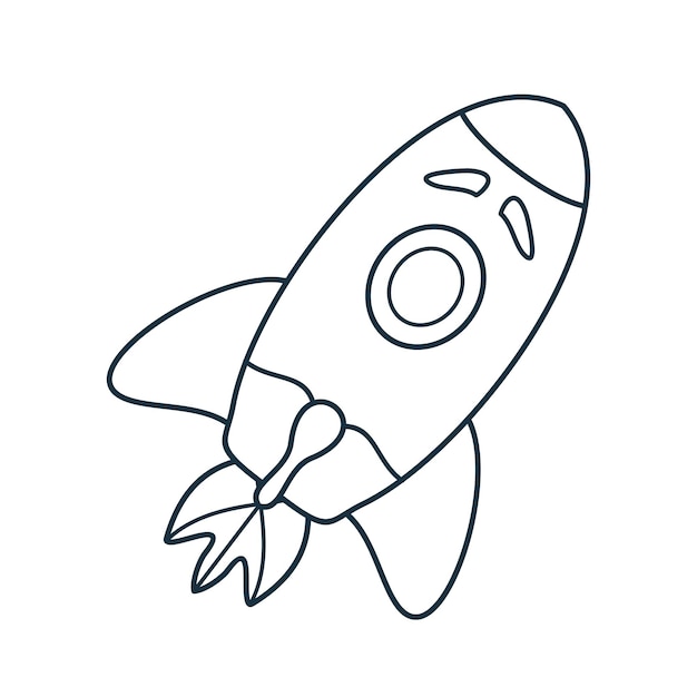 Doodle icon rocket vector illustration Vector illustration of a space rocket