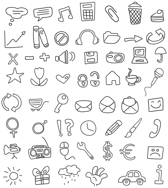 doodle icon set