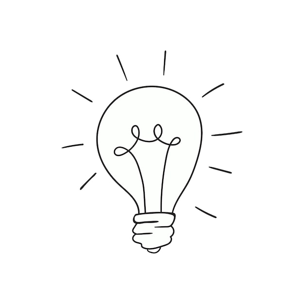 Doodle illustration lamp outline drawing Vector