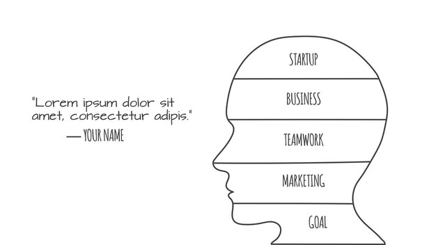 Doodle infographic human head hand drawn thin line illustration