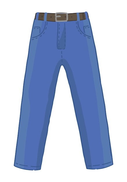 Premium Vector | Doodle of jeans Clip art of denim apparel Cartoon