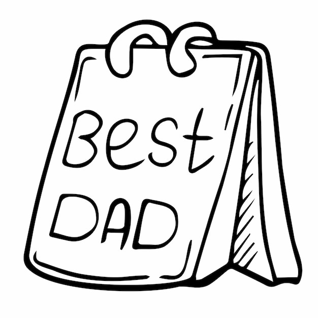 Vector doodle kalender beste vader voor vaderdag concept