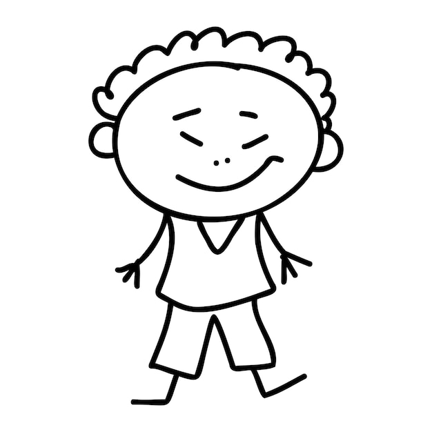 Doodle kid overzicht cartoon vector tekening kind vector