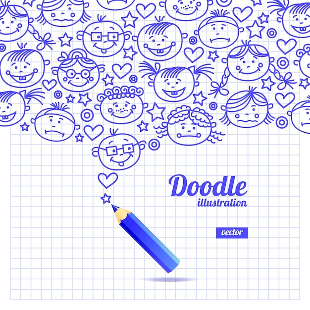 Doodle kind cartoon ontwerp