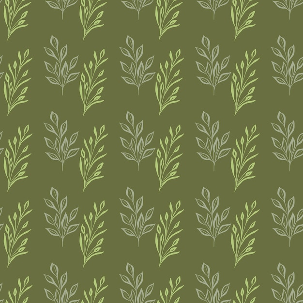 Doodle kruiden en planten naadloze patroon. Biologische textiel en inpakpapier achtergrond. Naadloze textuur met natuurelementen. vector illustratie