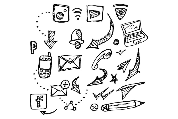 Doodle kunst sociale media