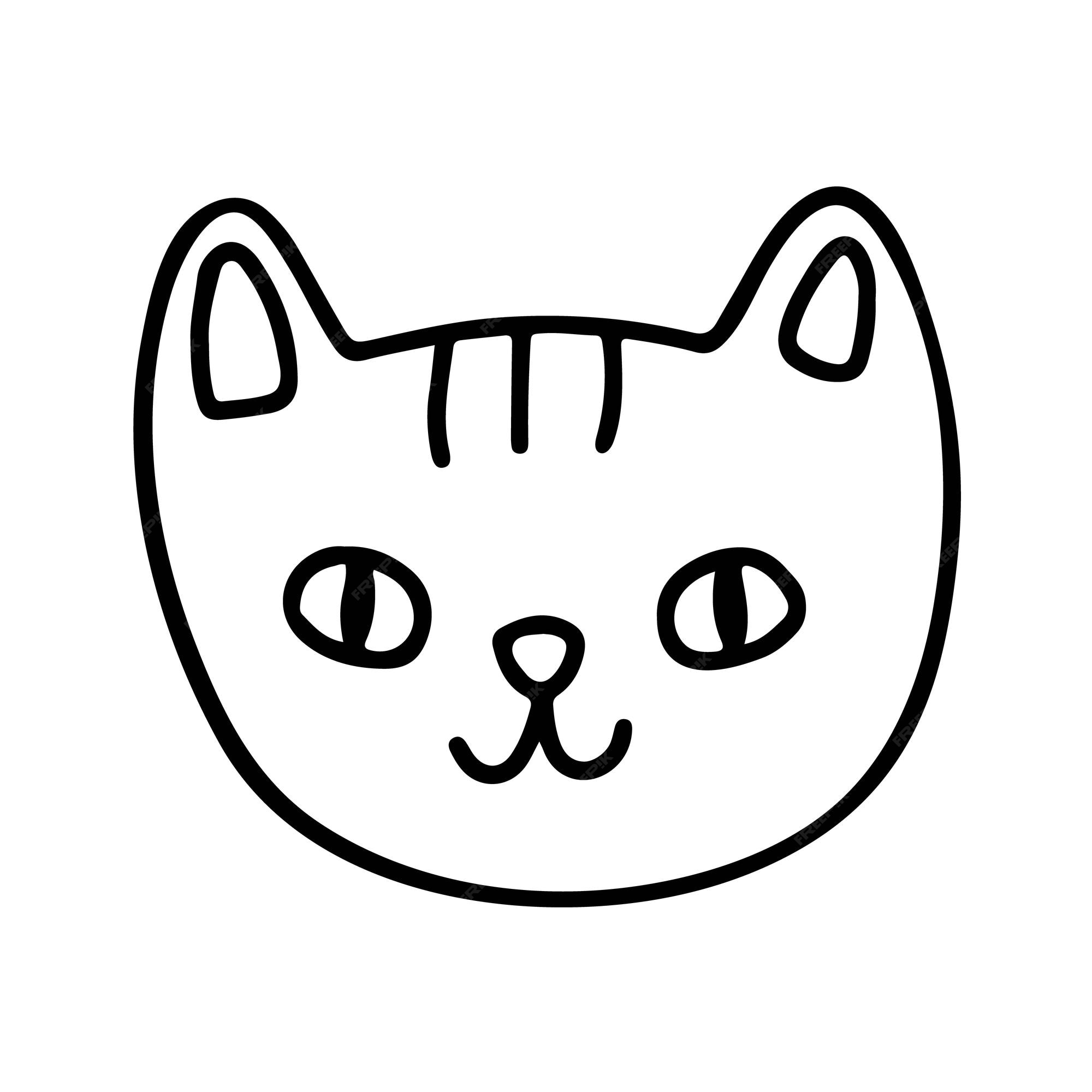 Cat head shape line icon. Vector illustration Stock Vector Image