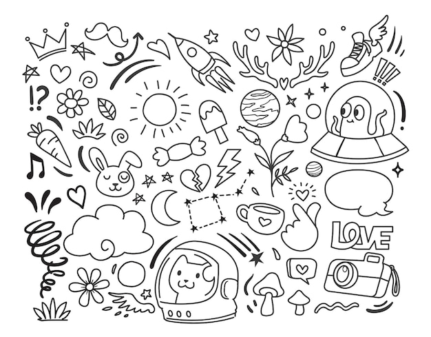 Vector doodle line art