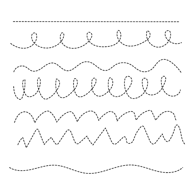 Doodle lines hand drawn brushes elements