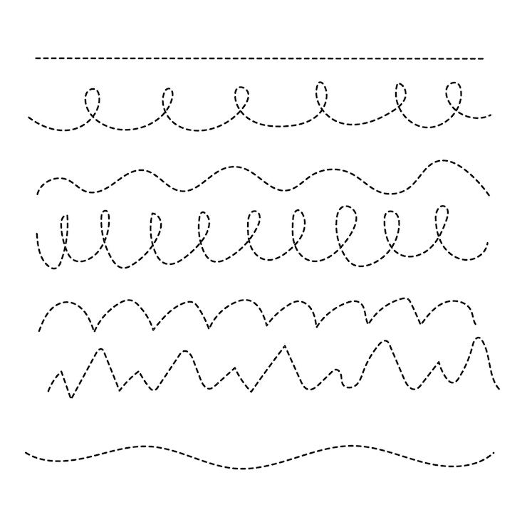 Vector doodle lines hand drawn brushes elements