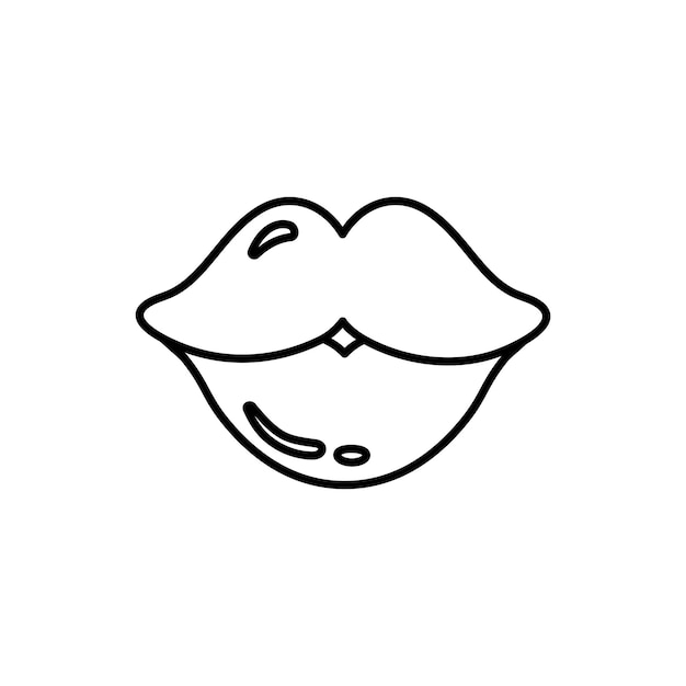 Doodle lip. Element voor wenskaarten, posters, stickers en seizoensontwerp