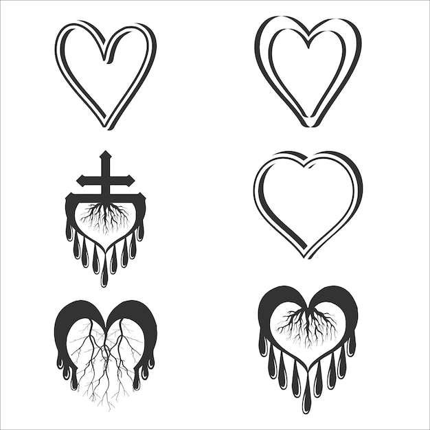 Vector doodle love heart. loving cute hand drawn sketched hearts, doodle valentine heart shape drawing.....