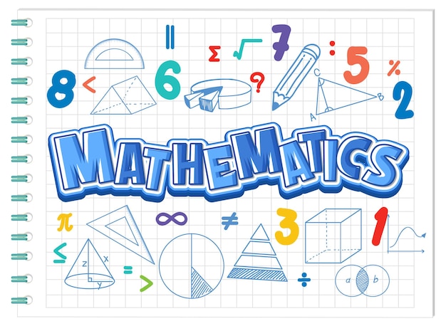 Vettore scarabocchiare la formula matematica sulla pagina del taccuino