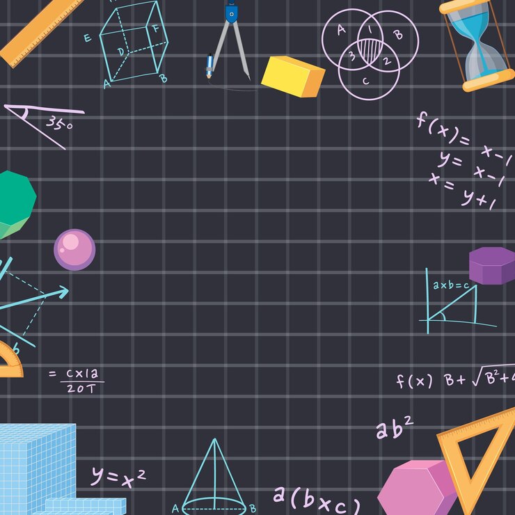 Vector doodle math objects border