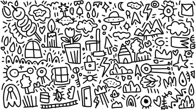 Vector doodle menigte geest vector hand getrokken