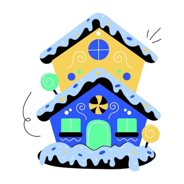 A doodle mini illustration of gingerbread house