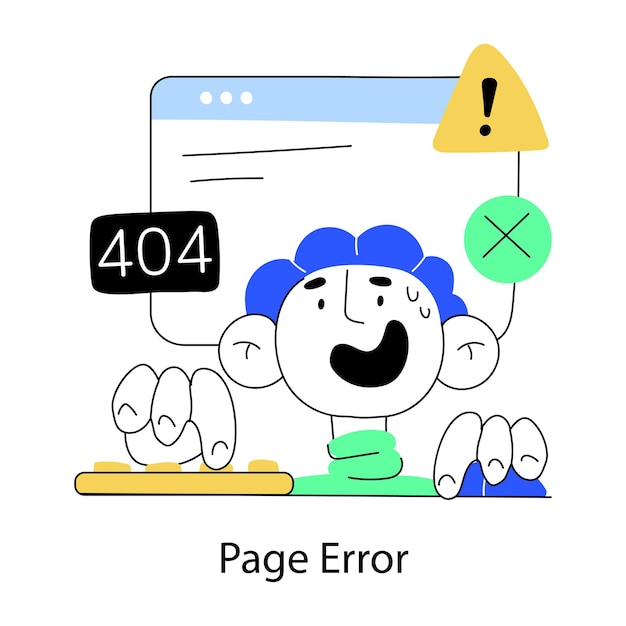 Vector a doodle mini illustration of page error