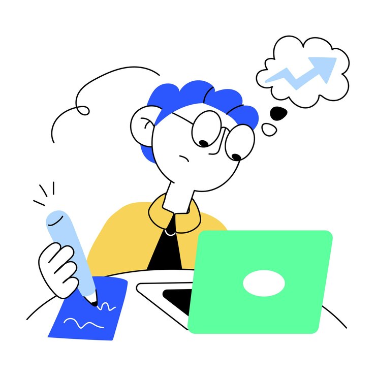 Vector a doodle mini illustration of sales employee