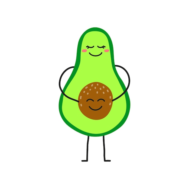 Carattere di avocado mamma doodle