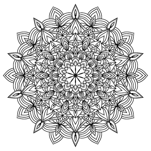 Doodle monochroom mandala kantpatroon