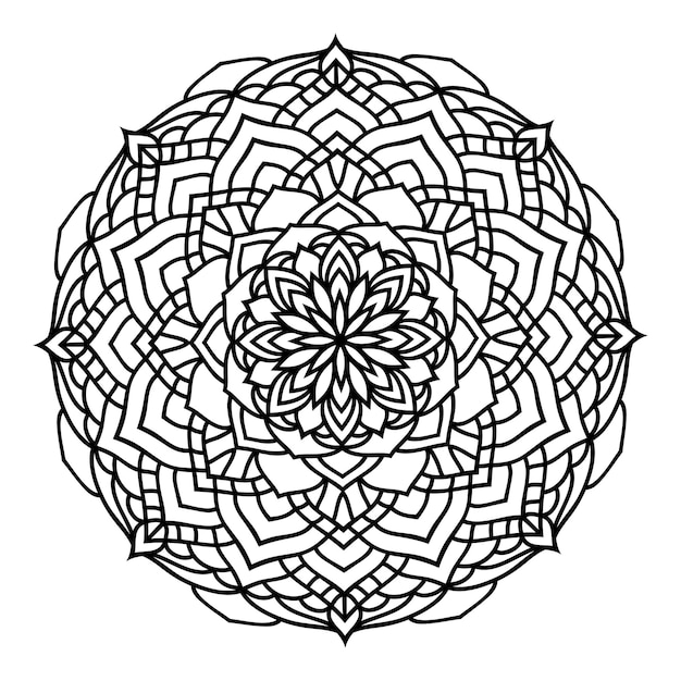 Doodle monochroom mandala kantpatroon