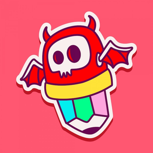 doodle monster sticker design