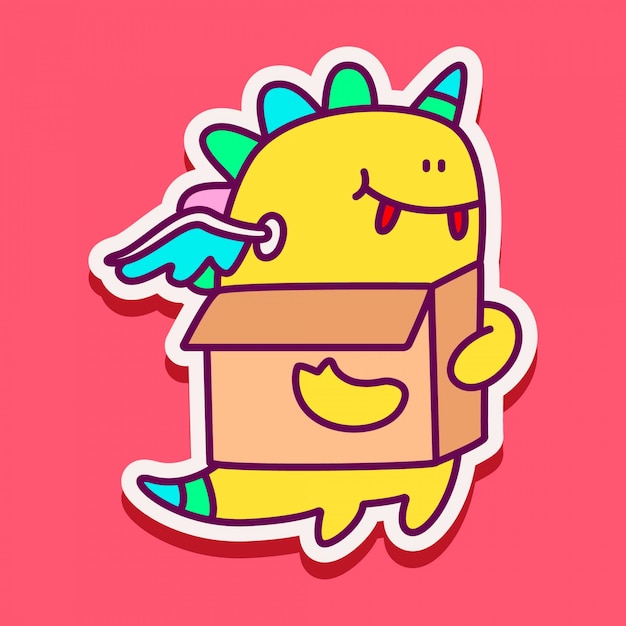 Doodle monster sticker ontwerp