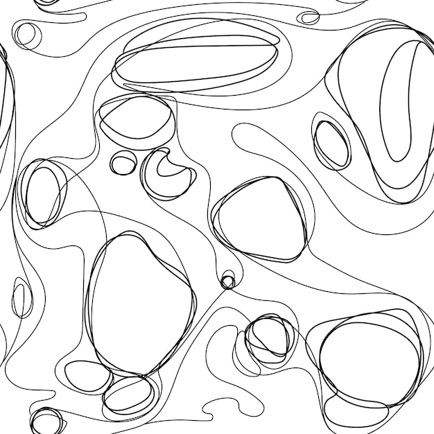 Doodle naadloze patroon hand getrokken vectorillustratie Zwart-wit abstracte achtergrond met golvend