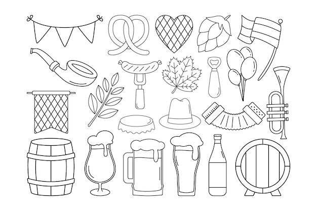 Doodle Oktoberfest Illustratie Set