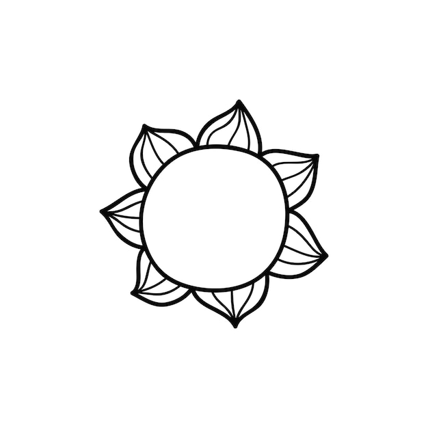 Doodle outline sun icon