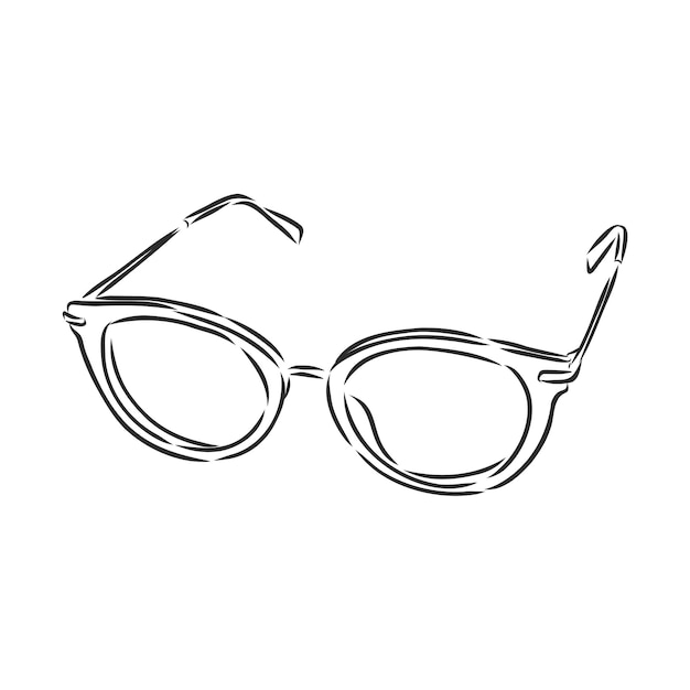 Vector doodle outline vector illustration of sunglassessimple line art glasses vector sketch illustration