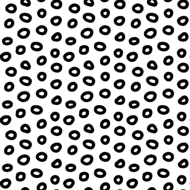 Doodle pattern with black different hand drawn circles Seamless background