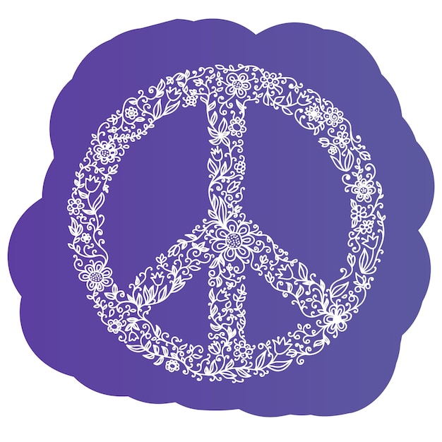 Doodle peace symbol. Hand-drawn vector illustration