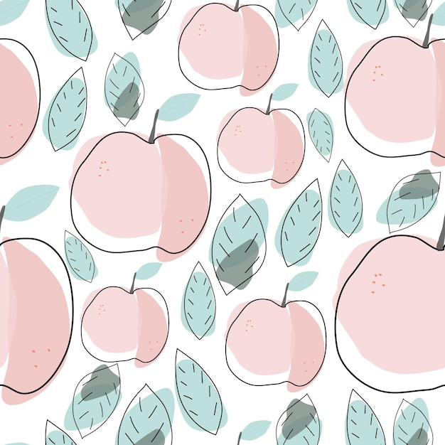 Doodle peaches pattern