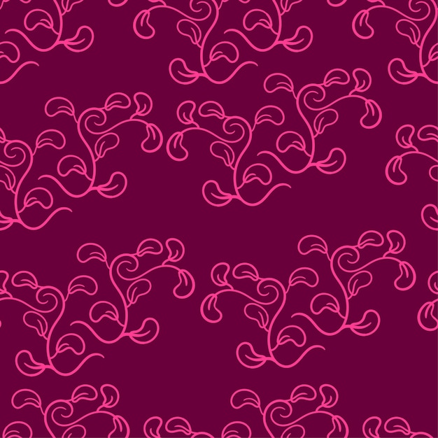 Doodle pink natural seamless pattern