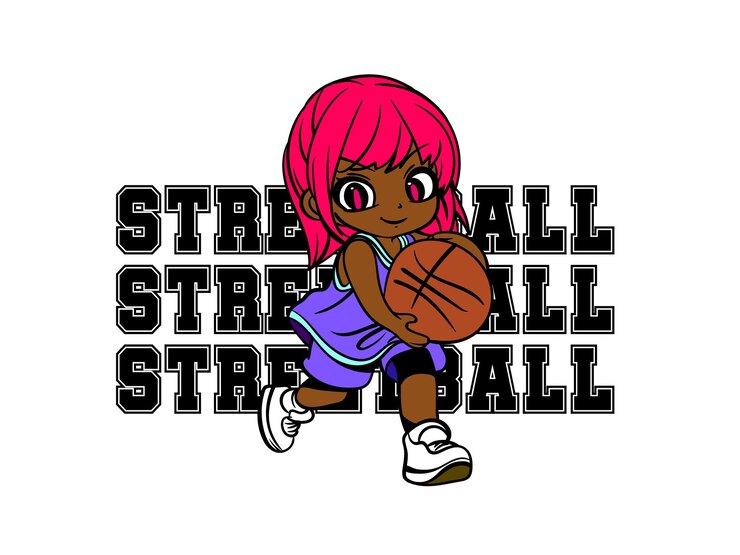 Vector doodle pop art basketball background vector design