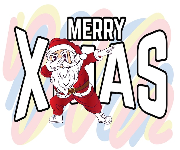 doodle pop art christmas background vector design